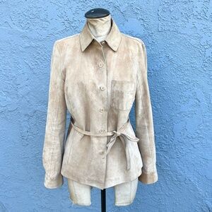 Suede Jacket in Medium Isaac Mizrahi leather coat